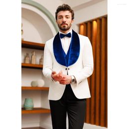 Men's Suits High Quality Single Buckle Men 3 Pieces Blazer Pants Vest Handsome Celebrity Wedding Formal Work Causal Tailored Set
