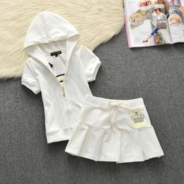 Work Dresses 2024 Summer Cotton Casual Sports Set Letter Embroidered Hoodies And Fashionable Mini Short Skirt Sets Women 2 Piece Outfit
