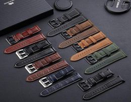 Watch Bands 22 24 26mm Genuine Scrub Leather Straps For PAM Band Men039s Stainless Steel Clasp Brand Sports WatchbandWatch Hele3827941