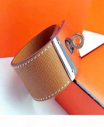 Jewelry whole H swiveling button wide leather bracelet H letter hand chain fashion hand style leather bracelet4833028