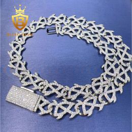 Blingdiam Jewellery Special Design Sterling Silver Moissanite Cuban Link Chain Custom Women Cuban Chain Necklace