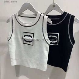 Bayan Tanklar Camis Anagramembroidered Kadın Tankları Camis Cottonblend Tank Tops İki C Harf Tasarımcı Etek Kanalı Elbise Sutyen Yelek Bayanlar Sol Y240420 C6KT