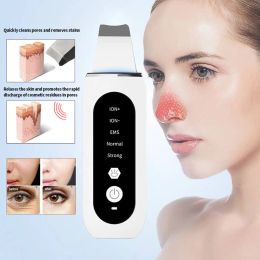 Instrument Ultrasonic Skin Scrubber Facial Shovel Deep Cleaning Blackhead Remover Face Pore Cleanser Dead Peeling Cavitation Ion Ems Lift