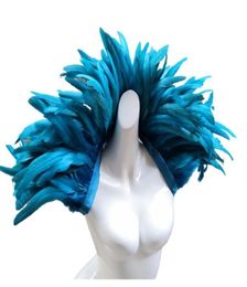 Solid Halloween Costume Rooster Feather Shoulder Wrap Feather Shawl Feather Scarf Y2010075072646