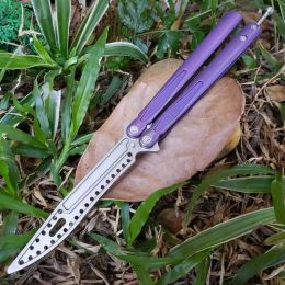TheOne Particle Tacy 3 III Butterfly Trainer Knife D2 Blade Titanium Handle KVT Bearing System Jilt Knife Free-swinging Knives