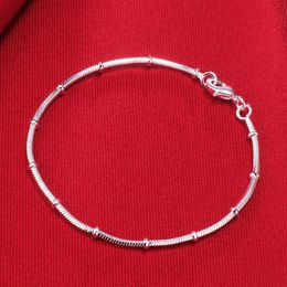 Chain Noble Nice Charm Snake Chain Silver Colour Bracelets for Women Men Wedding High Quality Fashion Jewellery Christmas Gifts Y240420