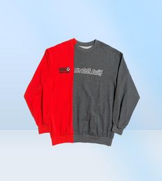 Gosha Mens Sweatshirt Hip Hop Fashion Panalled Long Sleeve Pullovers 3 Colours Russian Letters Printing Ribbed Crew Neck Sweatshirt2320843