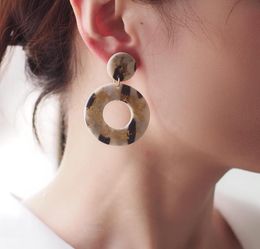 Dangle Chandelier Fashion Handmade Gold Foil Marble Pattern Polymer Clay Earrings Loop Drop Pendant Statement Art EarringsDangle7066159