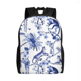 Backpack Playful Menagerie Blue And White Chinoiseire Pattern Travel School Laptop Bookbag Porcelain College Student Daypack Bag