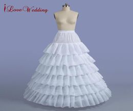 Top Quality White 6 Layer Cascading Ruffles 6 Hoops Petticoat Puffy Ball Gown Wedding Crinoline Formal Dress Underskirt For Quince9846884