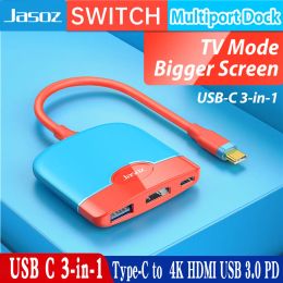 Hubs Jasoz Switch Docking Station Adapter USB C to 4K HDMI USB 3.0 PD for Nintendo Switch Portable Dock Station MacBook Air Pro iPad