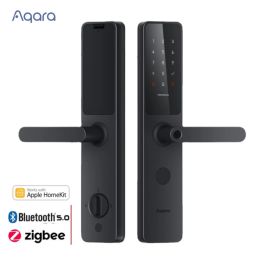 Control Aqara A100 Pro Smart Door Lock Fingerprint Lock Bluetooth 5.0 Password NFC Unlock Smart Lock Work with Apple HomeKit ZigBee Lock