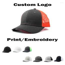 Ball Caps Custom Logo Mesh Splicing Breathable Snapback Hats Men Hip Hop Summer Shade Outdoor Adjustable Baseball Women Trucker Cap