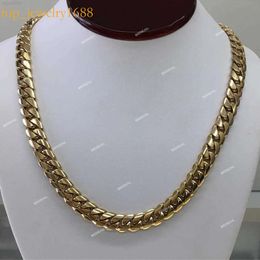 Gioielleria fine 16mm Miami a caldo venduto Shine Brightly 10k 14K Gold Sold Gold Cuban Link Chain