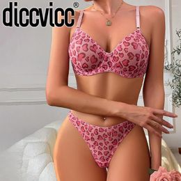 Bras Sets Diccvicc Lingeries For Woman Two Pieces Cute Girl Romantic Bra Panty Set See Through Super Sexy Underwear Intimate Outfits