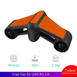 Accessories New Trident Waterproof Underwater Scooter Electric thruster Scooter Two Speed Propeller Diving Pool handheld