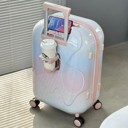 Luggage Suitcase Gradient Colour Luggage Women's Trolley Case Travel MultiFunctional Password Suitcase on wheels Cabin 20 inches