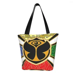 Shopping Bags Tomorrowland Party Grocery Tote Bag Women Cute Electronic Music Canvas Shoulder Shopper Large Capacity Handbags