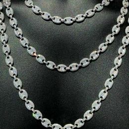 8mm Thick Custom Link Iced Out S925 Sterling Silver Moissanite Cuban Link Chain