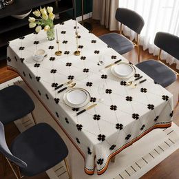 Table Cloth A48high-end Light Luxury Tablecloth Waterproof Oil-proof Anti-scalding No-wash PVC Simple 2024 Coffee