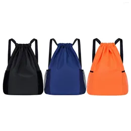 Outdoor Bags Drawstring Backpack PE For Kids Adults Wear Resistant Gym Bag Draw String Beach Swimming Yoga Backpacking Marathons
