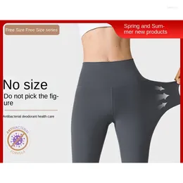 Women's Leggings Yoga Five-point Pants For Women High Elastic Breathable And Sizeless Sports Fitness Nude Size One
