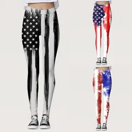 Active Pants Independence Day For Women's Seamless Leggings Cotton Women With Pocket Shiny