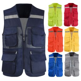 Accessories Hi Vis Reflective Photographer Vest Fishing Vests for Men with Multi Pockets Fishing Vest Mesh Sleeveless Jacket Vest