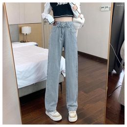 Women's Jeans Wide Leg For Women High Waisted Double Button Denim Pants Loose Full Length Straight Trousers Autumn 2024 Streetwear