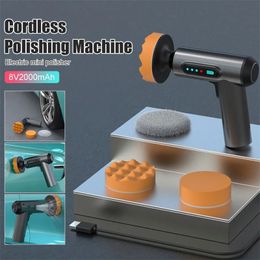 Cordless Electric Car Polishing Machine USB Rechargeable Polisher for Car Body Cleanig Waxing Repair 2000 rpm 240409