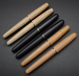 Pens Jinhao 9036 Natural Wood Fountain Pen With Clip/No Clip Handmade M/F Nib Ink Pen With A Converter School Office Gift Writing Pen
