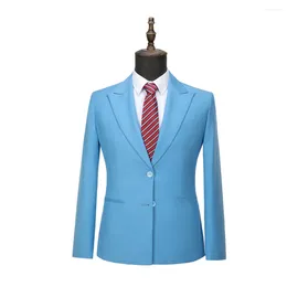 Men's Suits Arrivals Men Suit Light Blue Custom Size 2 Pieces Trend Design Single Breasted Style Tuxedo Groom Wedding
