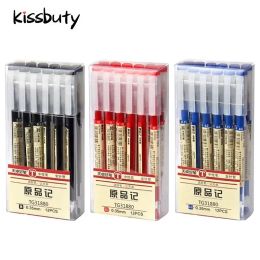 Pens 12 Pcs/Set 0.35mm Gel Pen Black Blue Ink Pens School Office Student Exam Writing Dedicated Stationery Supply Pen Style