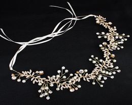 Wedding Bride Headbands Fashion Gold Color Handmade Head Vine Women Hair Jewelry Headpieces Bride039s tiara Hairpieces JCG0273157572