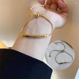 Bangle Fashionable Lover Dream Letter Curved Bangles Exquisite Chain Bracelet For Women Fashion Jewellery Accessories Party Gifts