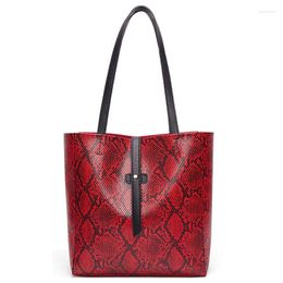 Bag 2024 Snake Pattern Women's Handbags Fashion Shoulder Bags Large Capacity Messenger PU Leather Tote Quality Shopping