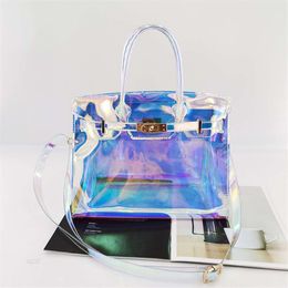 Clear Pvc Shoulder Bag Laser Messenger Holographic Handbag for Women