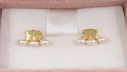 Gold Sweet Dolls Xxs Earrings Stud With Pearls Bear Jewelry 925 Sterling Fits European Jewelry Style Gift Andy Jewel 7127830007507025