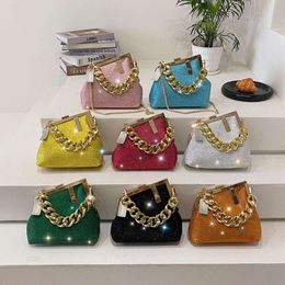 2024 Luxury Bling Shiny Rhinestone Clutch Evening Handbags Ladies Crossbody Bags