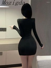 Casual Dresses Long Sleeve Sexy Mini Party Ladies For Women Black Bodycon Dress Patchwork Mesh Short Female