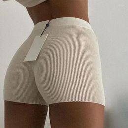 Women's Shorts Summer Knit Slim Cotton Women Casual White Black Sexy High Waist Ribbed Streetwear Basic Biker Stretched