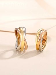 Designer beliebter 18K Gold plattiert Carter gleiche drei Ringfarbe Paar