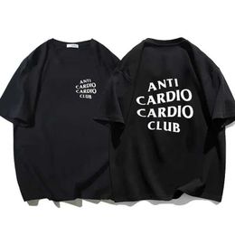 Men's T-Shirts Plus Size Anti Cardio Club T Shirt Life Letter Print T-Shirt Cotton Short Slve Women Men Clothes Summer Oversize Hip Hop Ts Y240420 Y240420