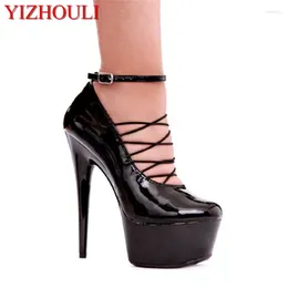 Dress Shoes To Fashionable Ankle Strap Platform Sexy 15cm Heels For Women Party Wedding/dance Single