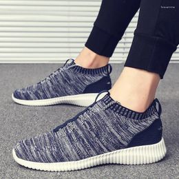 Casual Shoes Men Vulcanised Sock Breathable Knitted Sport Sneakers Anti-Slip Flat Loafers Outdoor Running Size 39-46
