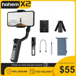 Control hohem iSteady X2 Mobile Phone 3Axis Gimbal Stabiliser Shooting Live Broadcast Smart Antishake Stabiliser with Remote Control