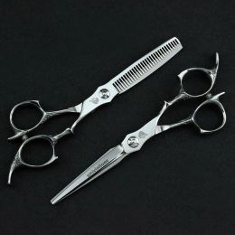 Blades 6" Laser Wire Hair Scissors Japanese Hair Cutting Shears with Small Teeth Hairdressing Scissors Thinner Razor Barber Haircut Kit