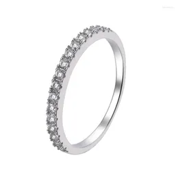 Cluster Rings PSJ Fashion Luxury Wedding Female Jewelry Half Circle D Grade 925 Sterling Silver Moissanite For Women Engagement