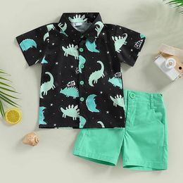 Clothing Sets Baby Boy Shorts Set Short Sleeve T-Shirt Tops With Elastic Waist 2Pcs Outfit Toddler Boys Kids Clothes 2-3