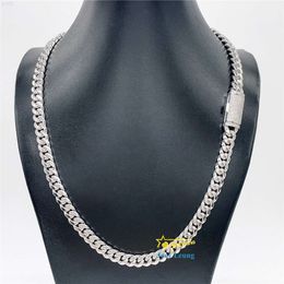 Mens Necklace 8mm 10mm 12mm 13mm Vvs Moissanite Diamond Clasp Solid 925 Silver Iced Out Miami Cuban Link Chain Hip Hop Jewelry